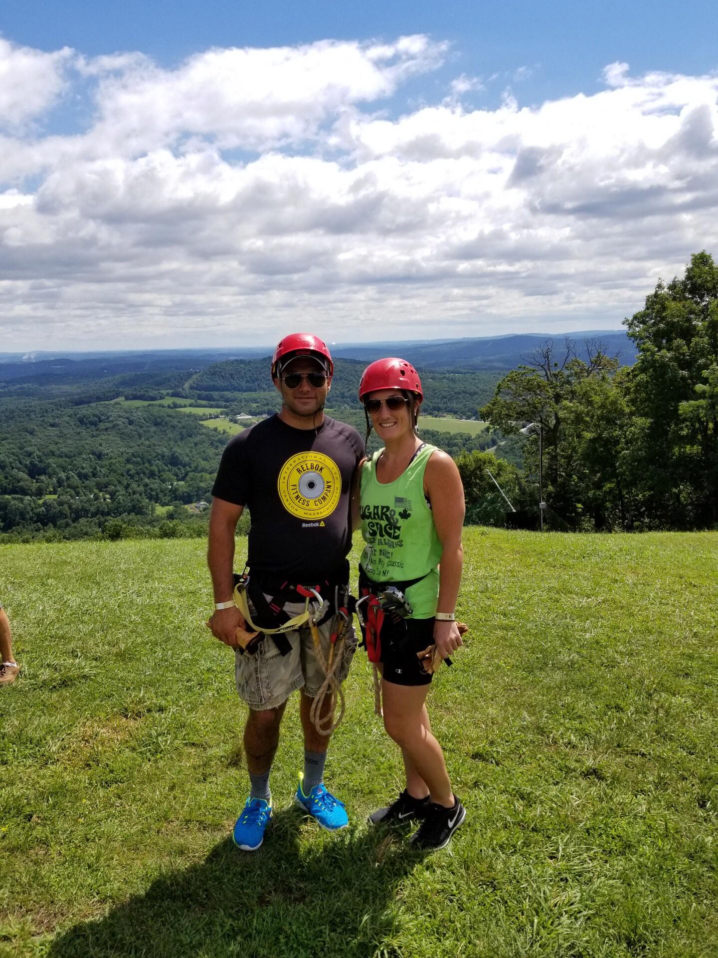 Zip lining for Davins birthday one year