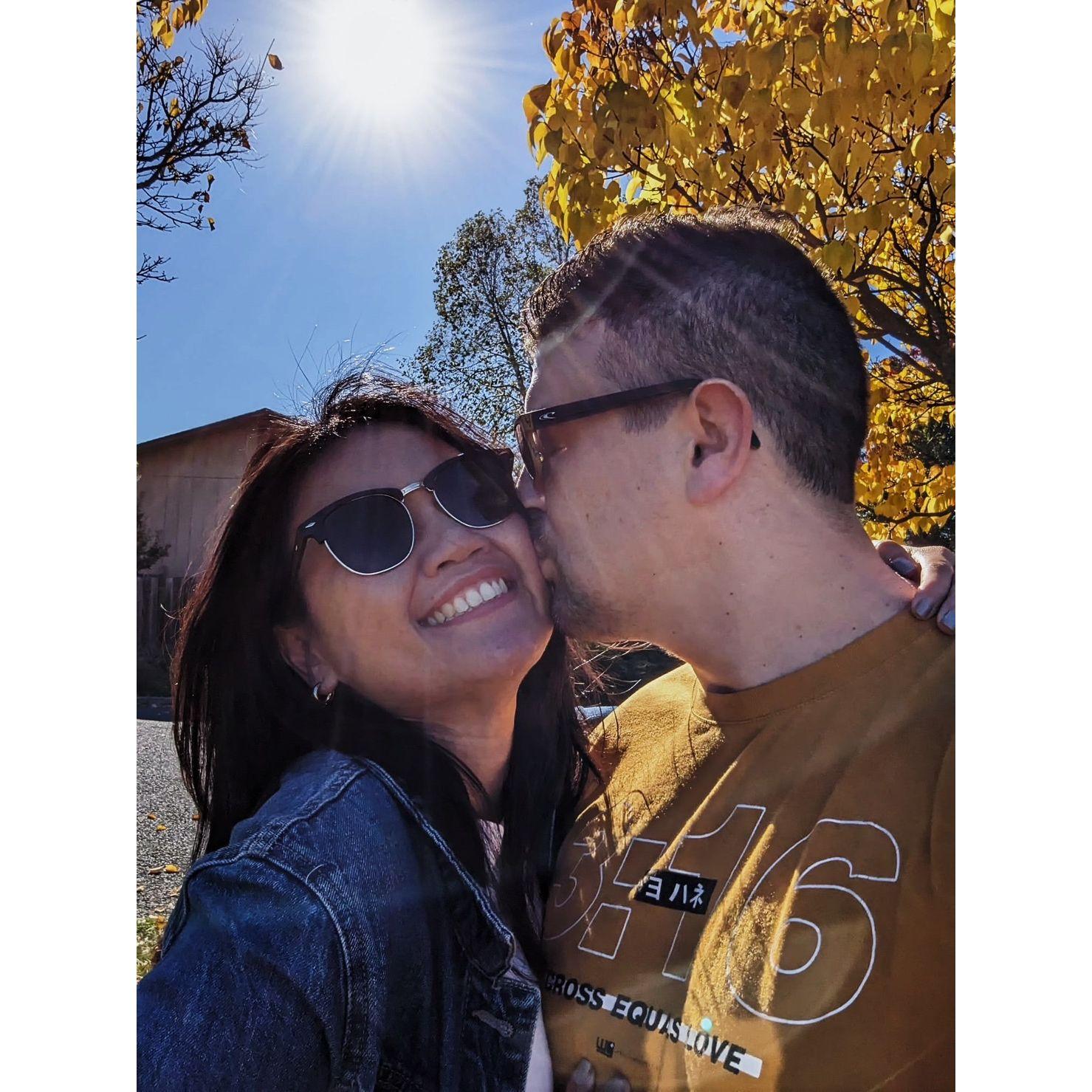 We both enjoy going for a morning walk at Friendship Park whenever it is warm outside.