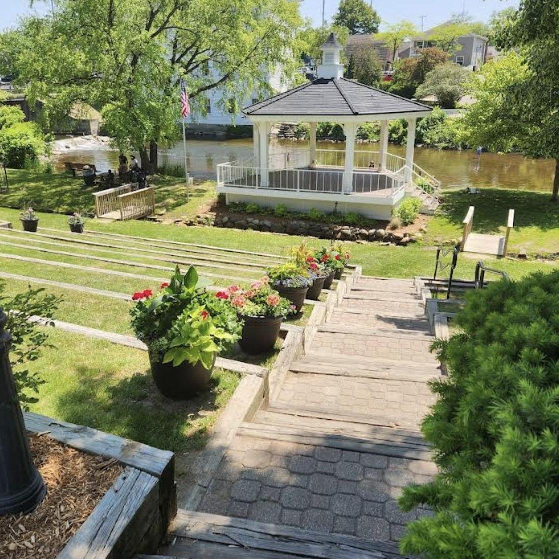 This is an image of the Gazebo where the ceremony will take place. The address is 105 Mill Street Linden, MI.