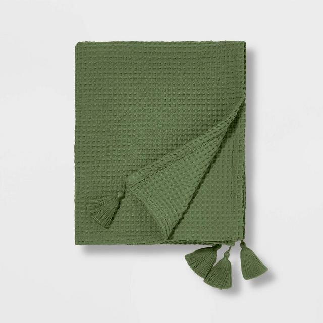 Waffle Throw Green - Pillowfort™