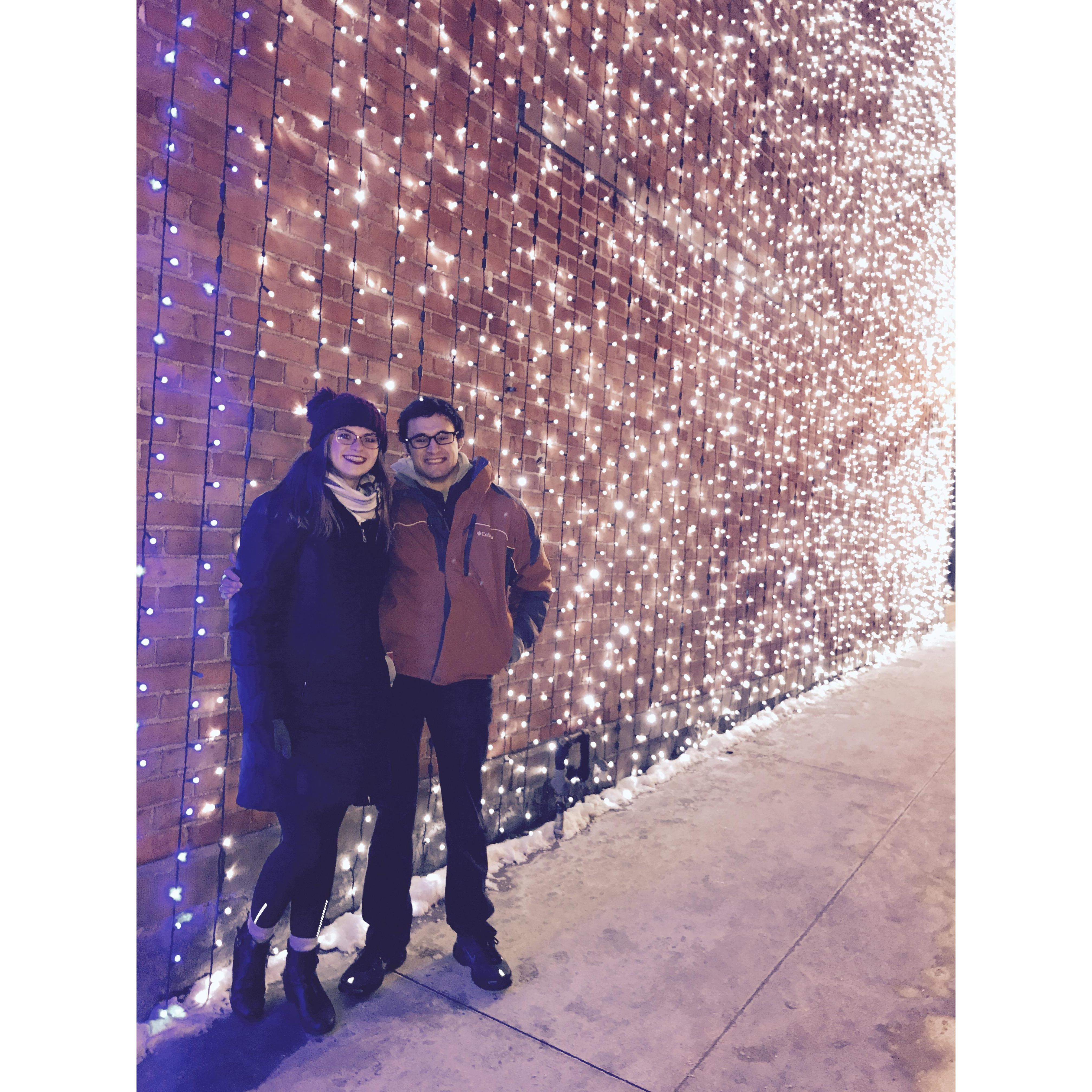 Circa New Years Eve 2016 going into 2017. Seeing the lights in downtown Rochester.