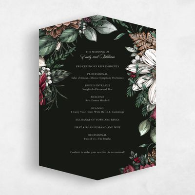 Black Diamond Wedding Program - Poconos