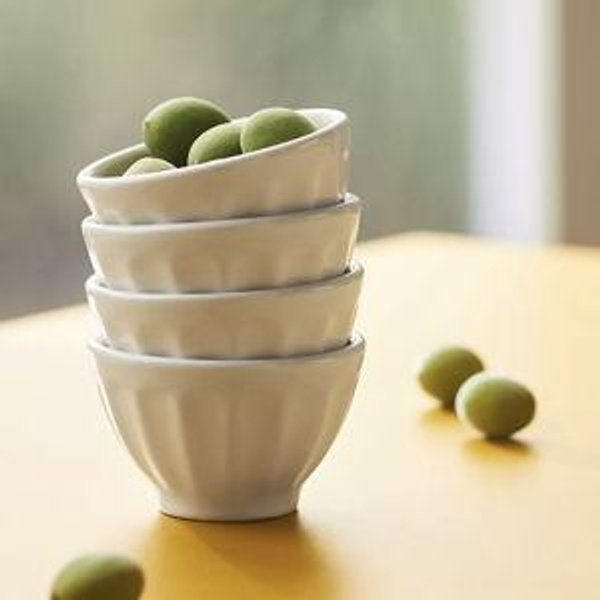 The Latte Stoneware Nut Bowls, Set of 4: Amelie Edition Cream Colored