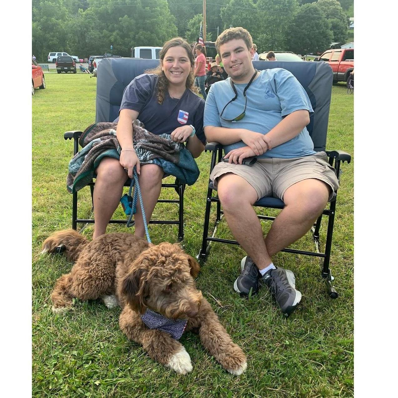 Oakleys first 4th of July and probably last one where we take him to see fireworks with us.
