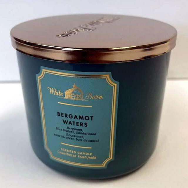 Bath and Body Works, White Barn 3-Wick Candle w/Essential Oils - 14.5 oz - 2021 Core Scents! (Bergamot Waters)