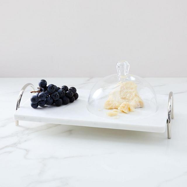 Nickel and Marble Cloche with Tray