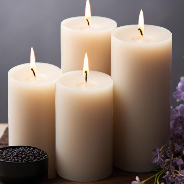 Unscented Ivory Pillar Candles Set of 6-2.8x4 inch - Dripless and Smokeless Large Pillar Candles, 50-Hours Long Burning Time Paraffin Candle for Dinner Table, Christmas and Home Decor