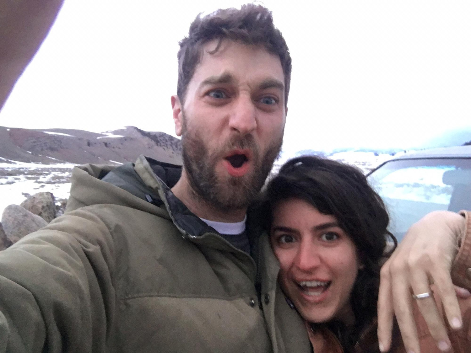 We both went a little nutso after the proposal. See it in our faces? We drove away from the spot where Andy proposed without taking any pictures! We had to return later that evening.