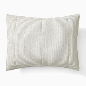 Heathered Gray Linear Shams, King