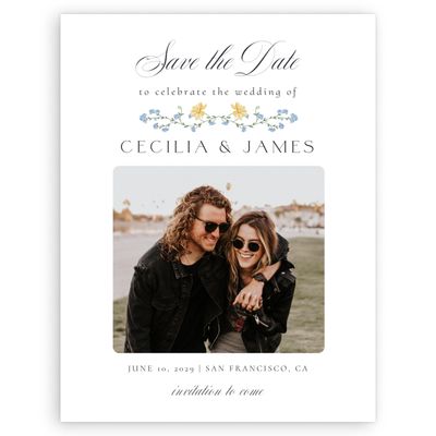 White Wedding Digital Save the Date - Papillon Photo