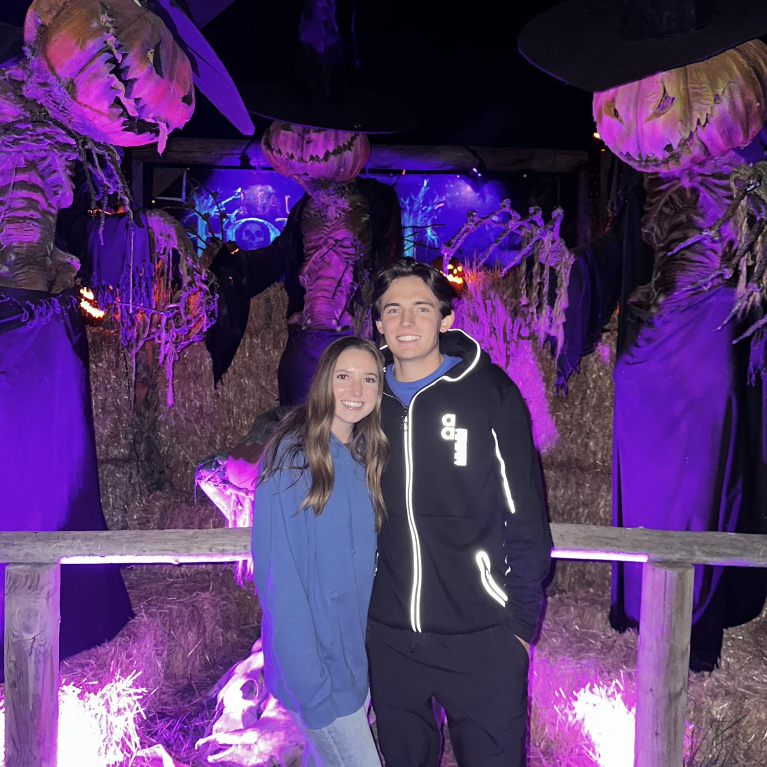 Getting scared at the Haunted Forest!