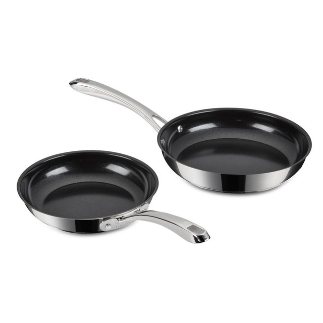 Cuisinart Classic 2pc Stainless Steel and Ceramic Nonstick Fry Pan Set