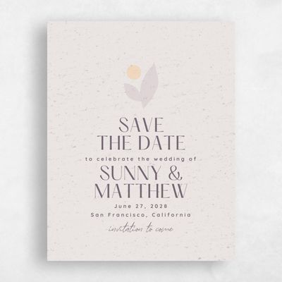 Light Greige, Beige Wedding Save the Date - Rafina Portrait