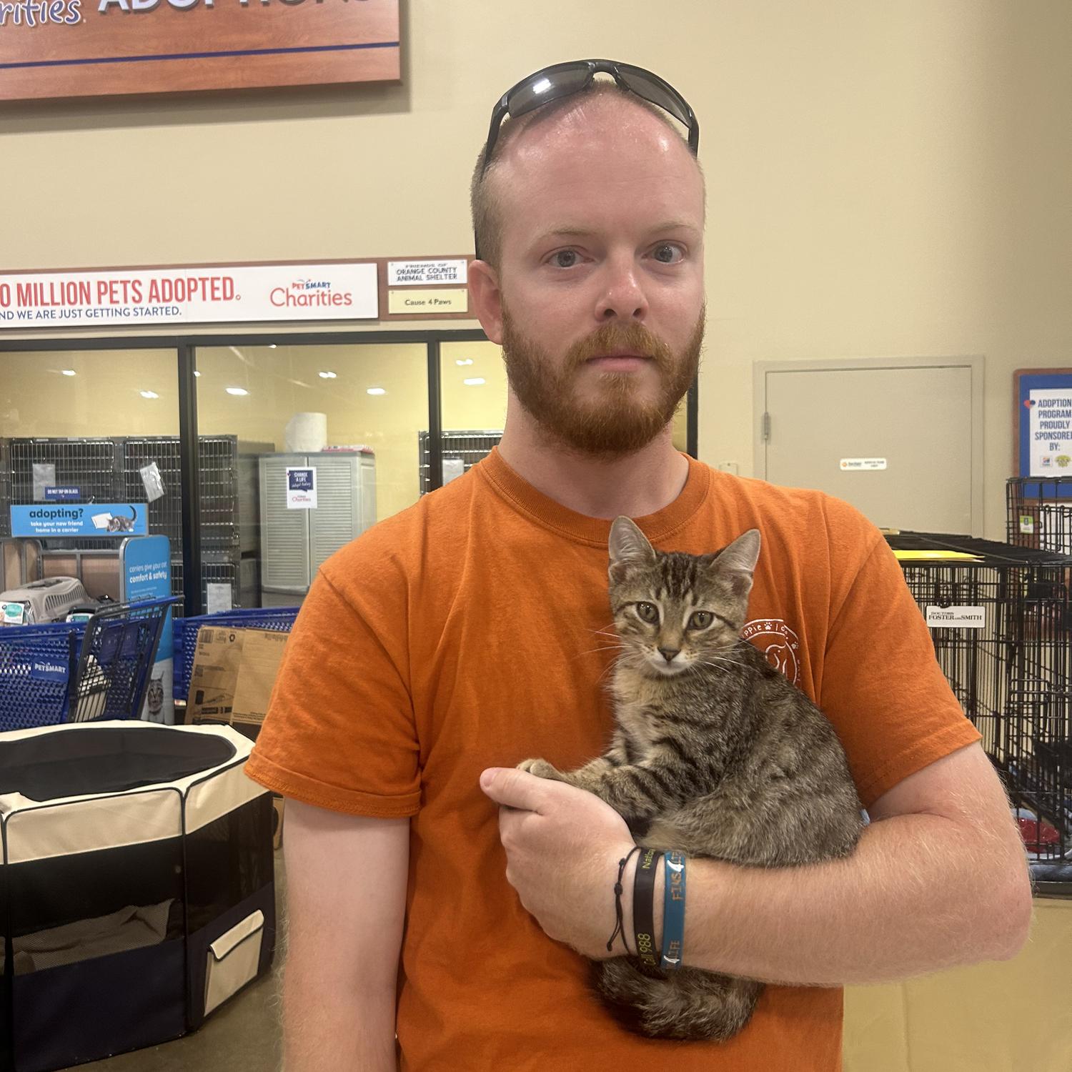 We ended up adopting a 3rd (& final) cat named Reggie