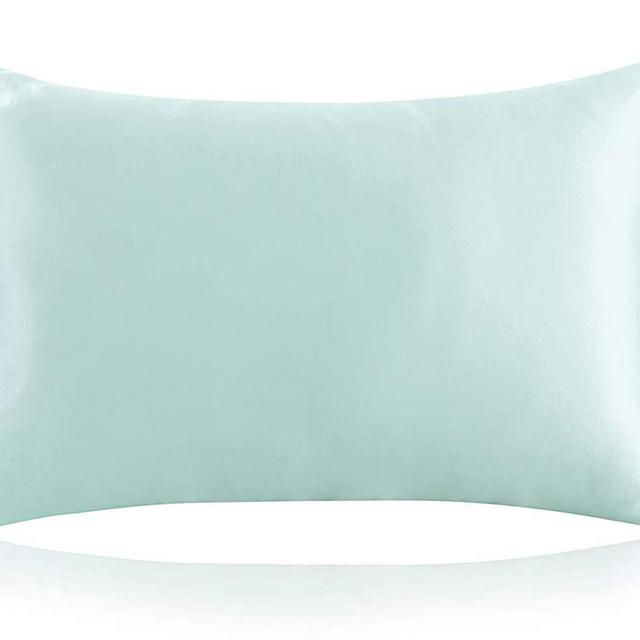 ZIMASILK 100% Mulberry Silk Pillowcase for Hair and Skin,with Hidden Zipper,Both Side 19 Momme Silk, 1pc (King 20''x36'', Light Green)