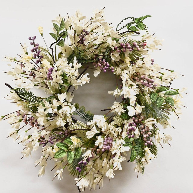 Forsythia and Berry Wreath | 26inch Wreath, front door wreath, all year round
