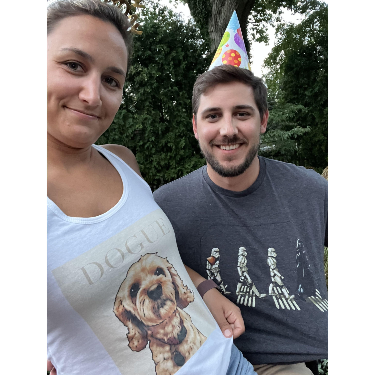 Celebrating Julia's (Christine's cousin) birthday with dogs and star wars!