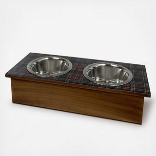 Tartan Plaid Double Pet Feeder