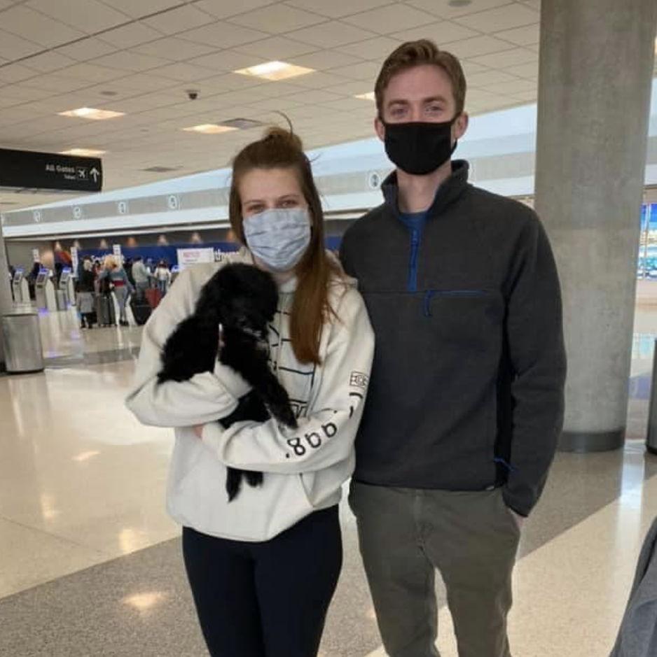 Bringing Hayes home from the Houston airport!