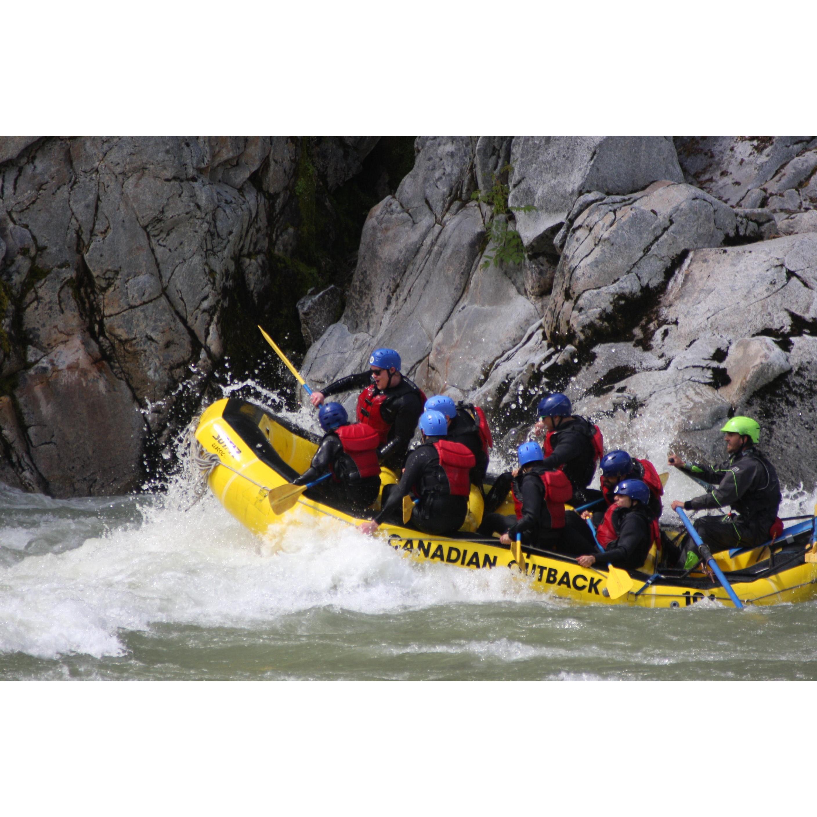 White water rafting in class 2-3 rapids in the Squamish River in beautiful Vancouver.