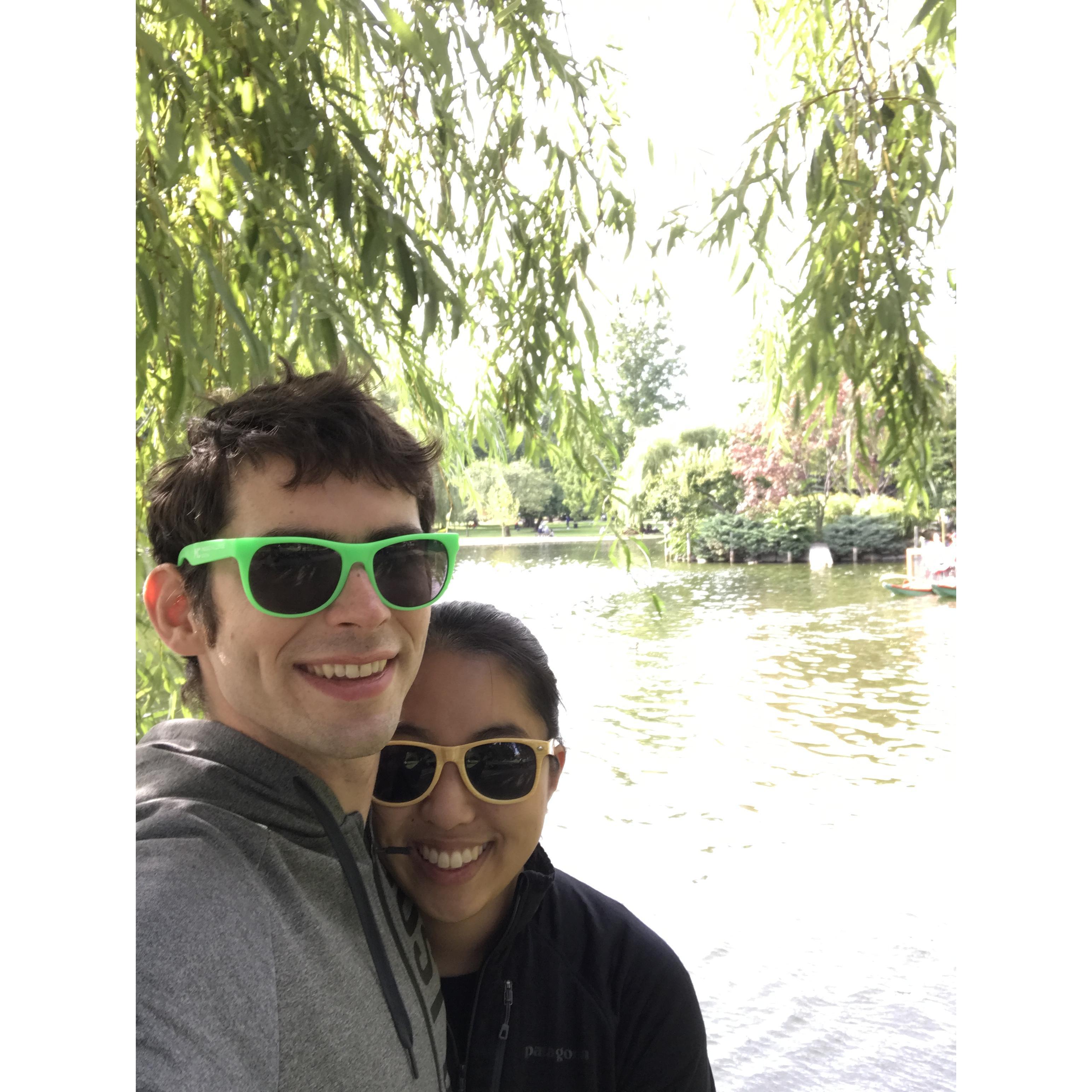 Enjoying Boston Common in downtown Boston in 2017!