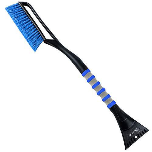 AstroAI 27” Snow Brush and Detachable Deluxe Ice Scraper with Ergonomic Foam Grip for Cars (Heavy Duty ABS, PVC Brush) Gifts for Men