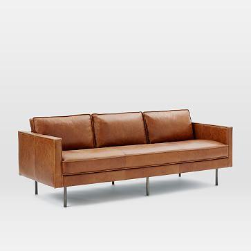 Axel 89" Sofa, Saddle Leather, Nut