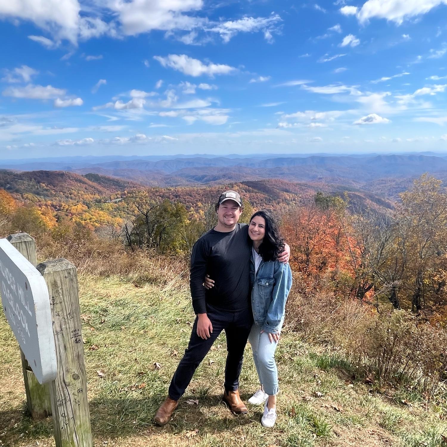 Our first photo together overlooking the Blue Ridge Mountains. Oct 2023