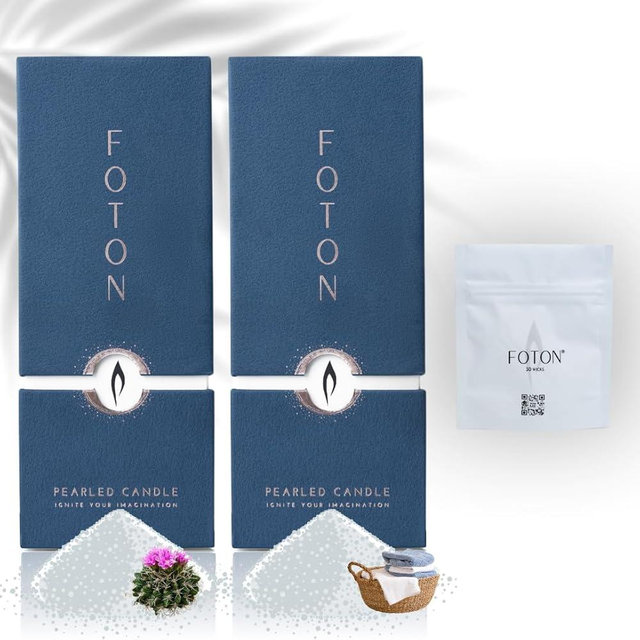 Most Popular Bundle: Breezy Blanket + Dreamy Dunes, Scented Luxury Candle with 30 Wicks Plus 30-Pack of Wicks – Foton Pearled Candle