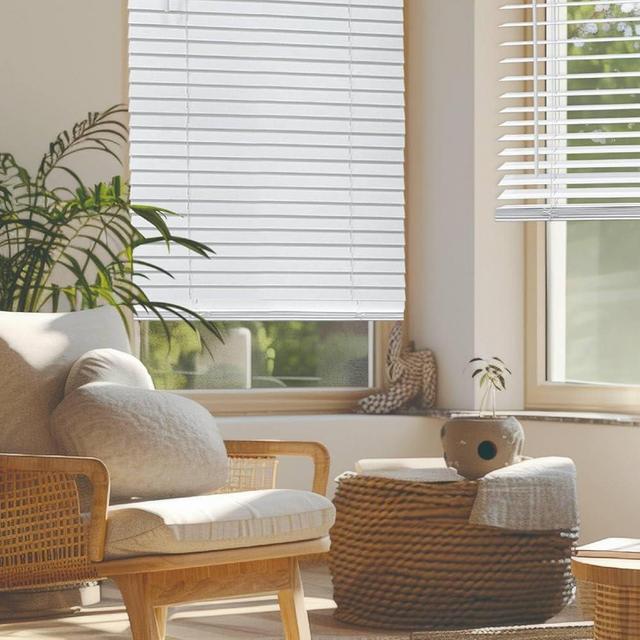 REGAL ESTATE Cordless 2" Faux Wood Blinds for Inside Mount, 30" W x 60" H, White