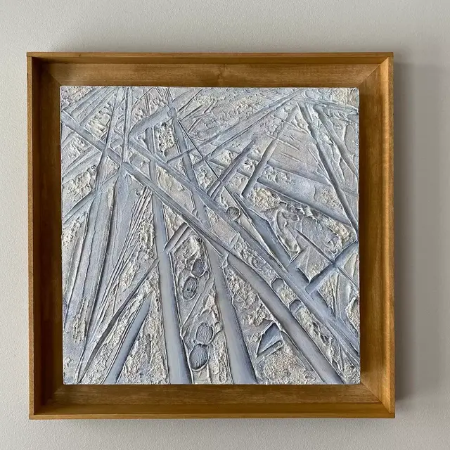 Large Acrylic Ski Track Painting