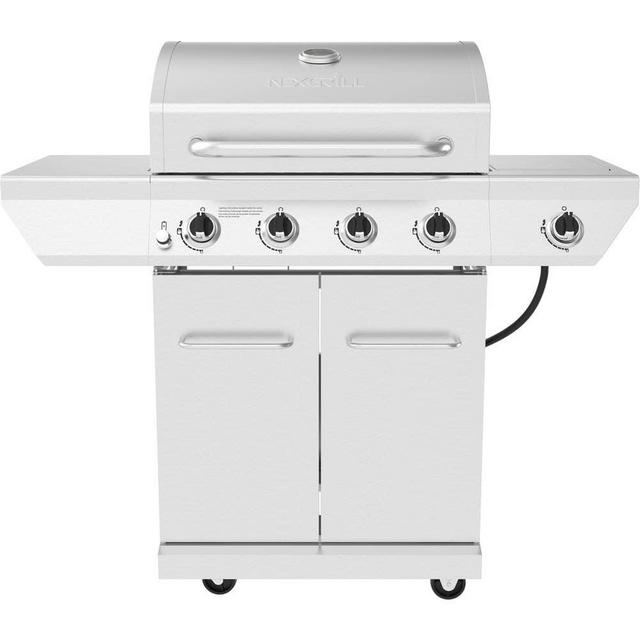 Nexgrill 4-Burner Propane Gas Grill in Stainless Steel with Side Burner 720-0830X - The Home Depot