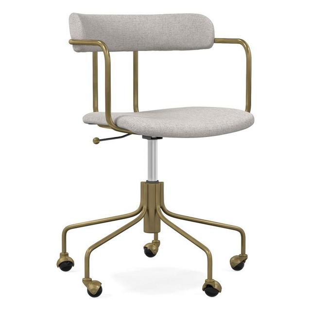 We Lennox Office Chair Collection Blackened Brass Office Chair Performance Coastal Linen Dove