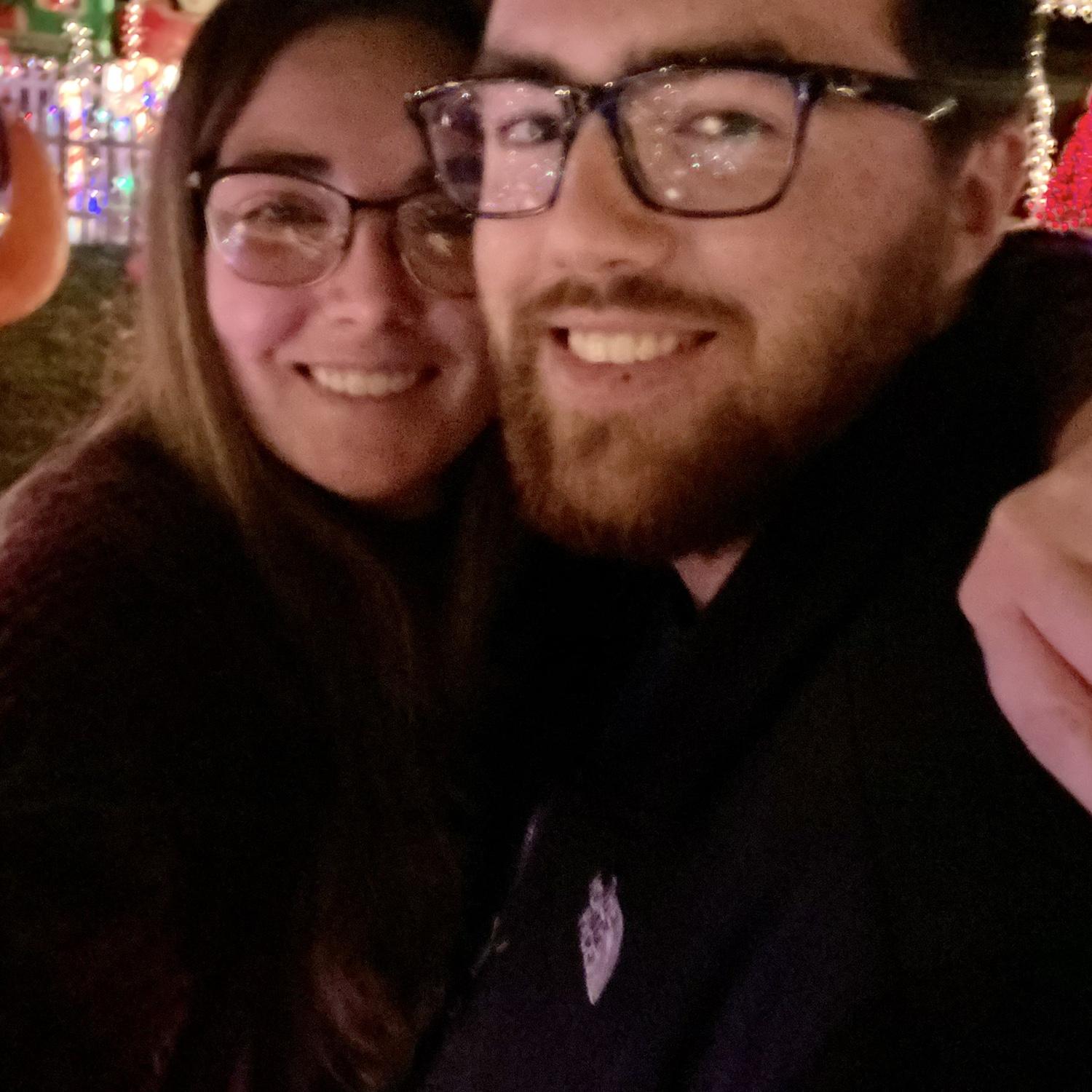 After meeting in October 2020, we had to quarantine together in December. Once we were feeling better, we went looking for Christmas lights and found a beautiful display we could walk through