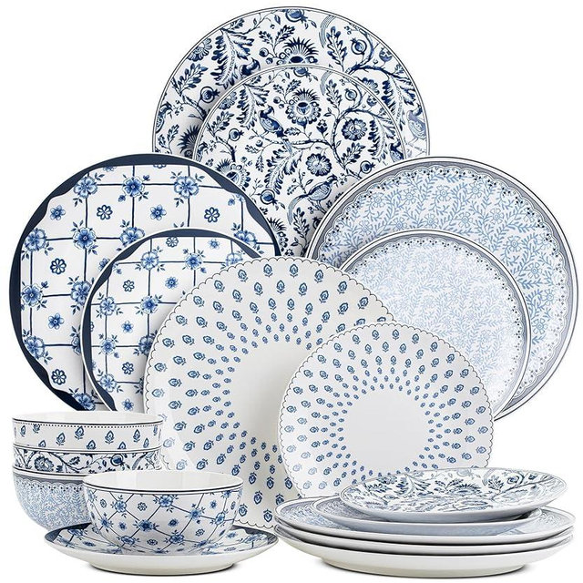 BTaT- Dinnerware Sets for 4, 12 pcs, Ceramic Dinnerware Sets, Plates and Bowls Sets for 4, Dish Set, Plate Set for 4, Dishes Set for 4, Kitchen Plates and Bowls Set, Dishware Sets, Plate Sets