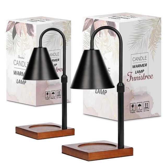 Modern Candle Warmer Lamp 2 Pack, Dimmable Candle Lamp Warmer with Timer, Birthday Gifts for Women Who Have Everything, Gifts for Mom, Adjustable Mens Candle Lamp, Cozy Living Room Bedroom Decor,Black