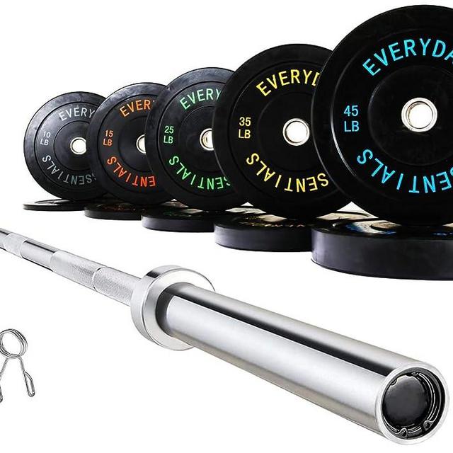 Signature Fitness 2" Olympic Bumper Plate Weight Plates with Steel Hub, Pairs, Singles or Sets