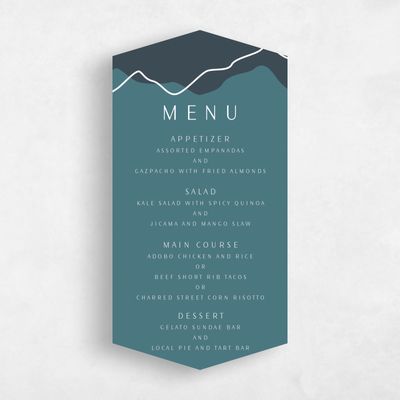 Blue Diamond Wedding Menu - Cedarcrest