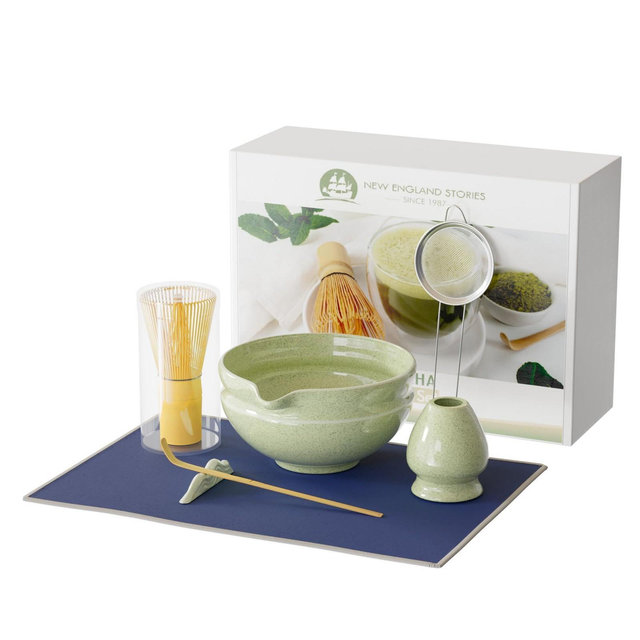 7-Piece Matcha Whisk Set, Matcha Kit with Ceramic Bowl, Bamboo Whisk, Scoop, Sifter & More — Complete Matcha Making Kit for Beginners & Enthusiasts