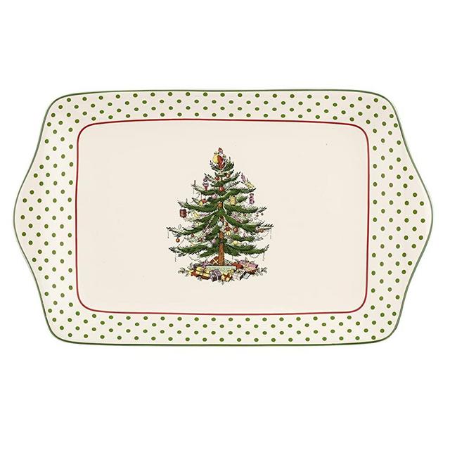 Spode - Christmas Tree Collection - Dessert Tray - Measured at 12" - Dishwasher, Microwave, and Freezer Safe