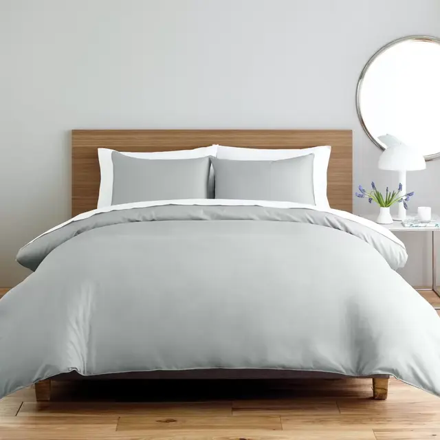 Nestwell™ Solid Sateen 3-Piece King Duvet Cover Set in Grey Violet