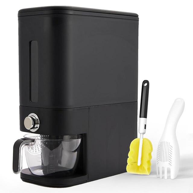 Rice Dispenser 20 lbs I Rice Storage Container 20 lbs with Sponge, Scoop & Rice Measuring Cup I Airtight Rice Container with Lid I Best Food Dispenser Rice Bucket I Cereal Dispenser for Pantry