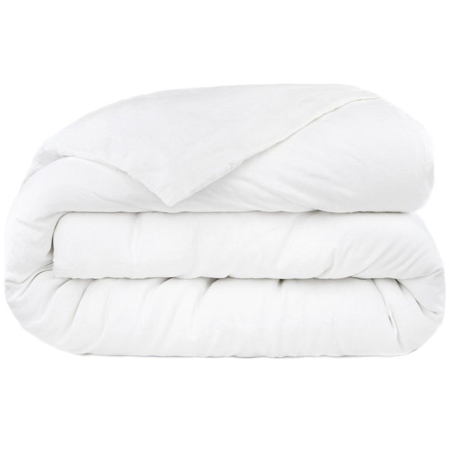 100% French Linen Duvet Cover - Full/Queen - White | BOKSER HOME