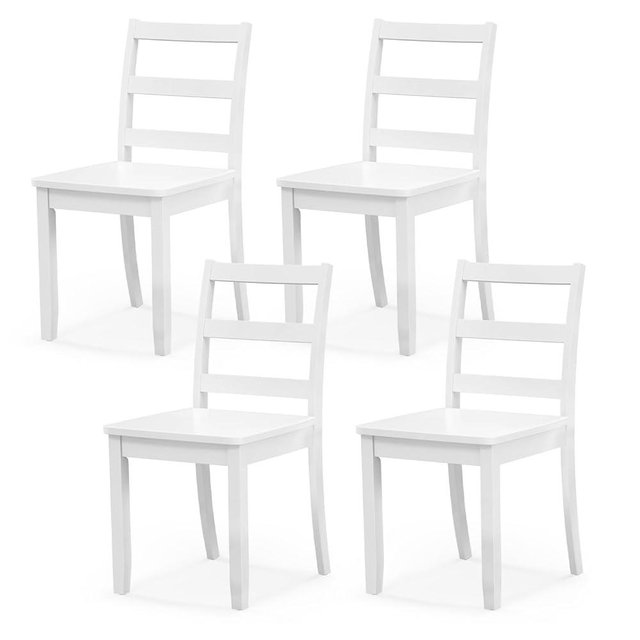 NAFORT Solid Wood Dining Chairs Set of 4, High Ladder Back Kitchen Side Chair with Max Load of 400 Lbs, Modern Dining Room Chairs for Kitchen and Dining, Living Room, Home Workspace, Restaurant