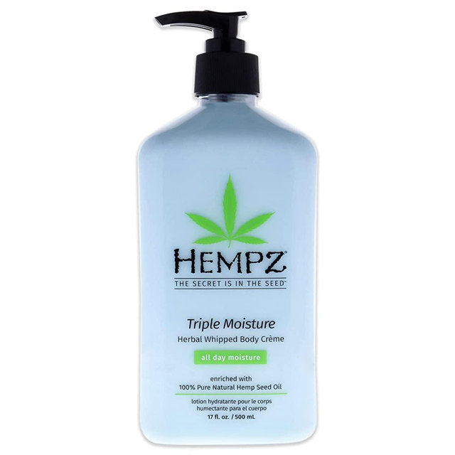 Hempz Natural Triple Moisture Herbal Whipped Body Cream with 100% Pure Natural Hemp Seed Oil for 24-Hour Hydration
