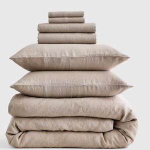 European Linen Deluxe Bedding Bundle - Full - Toffee