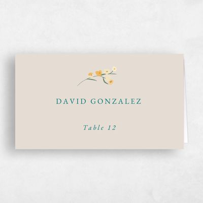 Classic Greige, Beige Wedding Place Card - Dolce