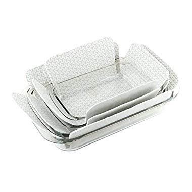 Bakeware Protectors - Set of 3 - Gray - One Piece 19 X 15 Inches Plus Two Pieces 16 X 14 Inches – Padded Pot and Pan Protectors To Protect Square And Rectangular Cookware