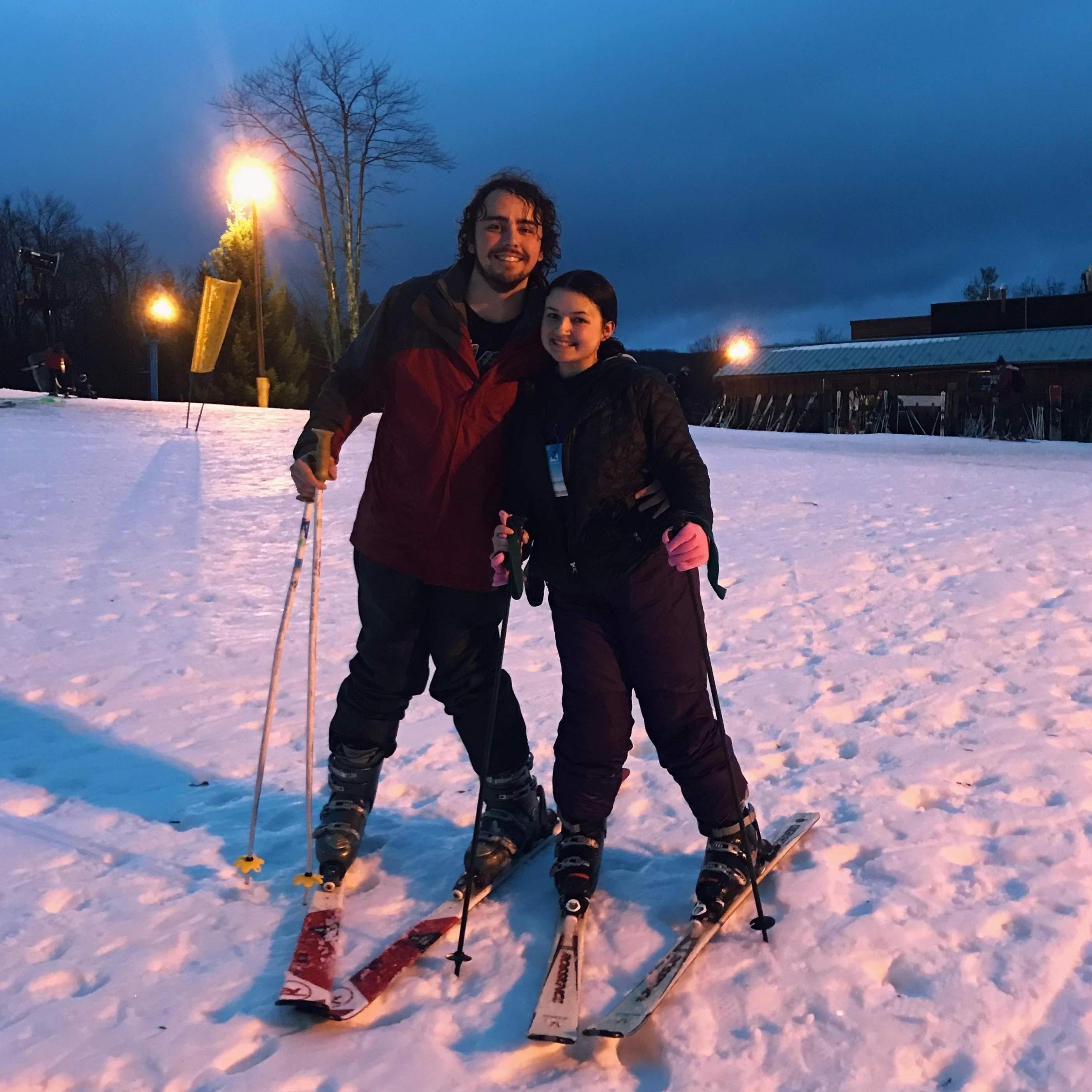 Nathan taking Charity to ski for her first time!