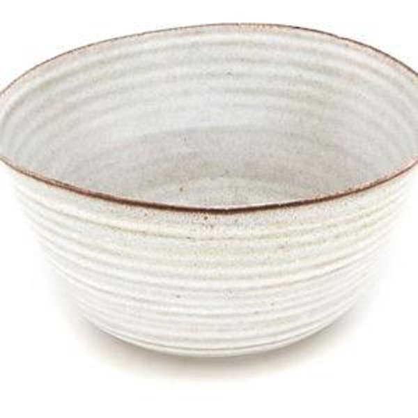 Southern Living Astra Collection Glazed Stoneware Serving Bowl - White